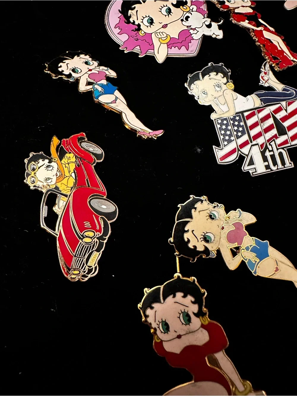 15 Pc Betty Boop Enamel Pin Lot - Colorful Character Set